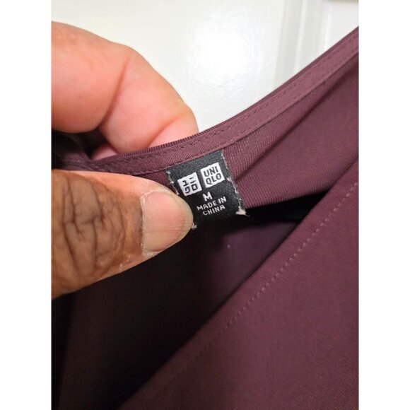 Uniqlo Women's Burgundy V-Neck Office Use Beach Blouse Size M - Picture 5 of 5
